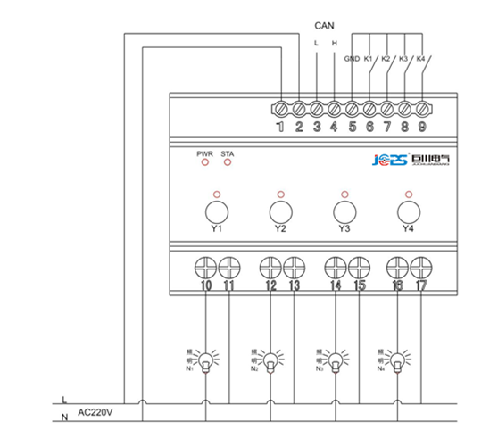 智能照明模塊接線圖 智能照明模塊接線圖